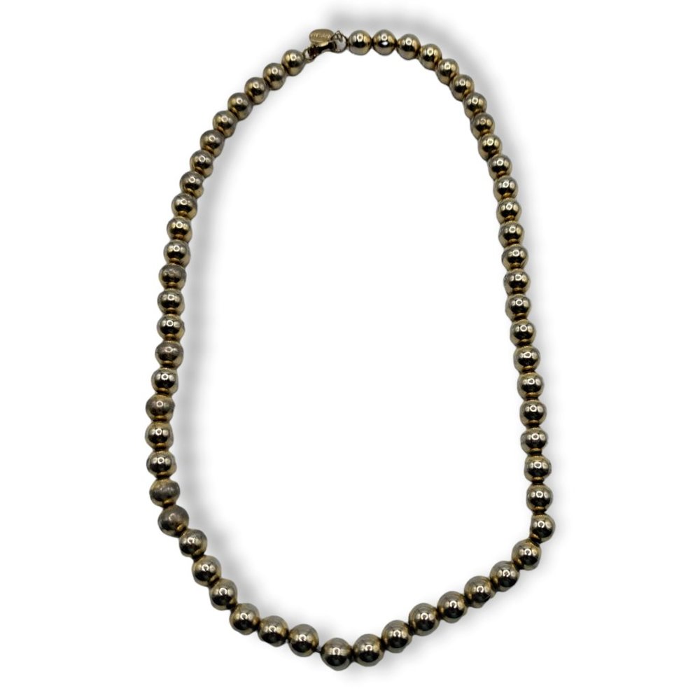 Vintage-1970's Park Lane Gold Tone Beaded Necklace Locking Snap Clasp